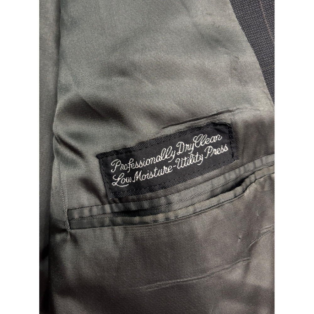 vtg 90s Christian Dior 44L 36x32 Gray Windowpane Pant Suit Double Breasted USA - Picture 6 of 16